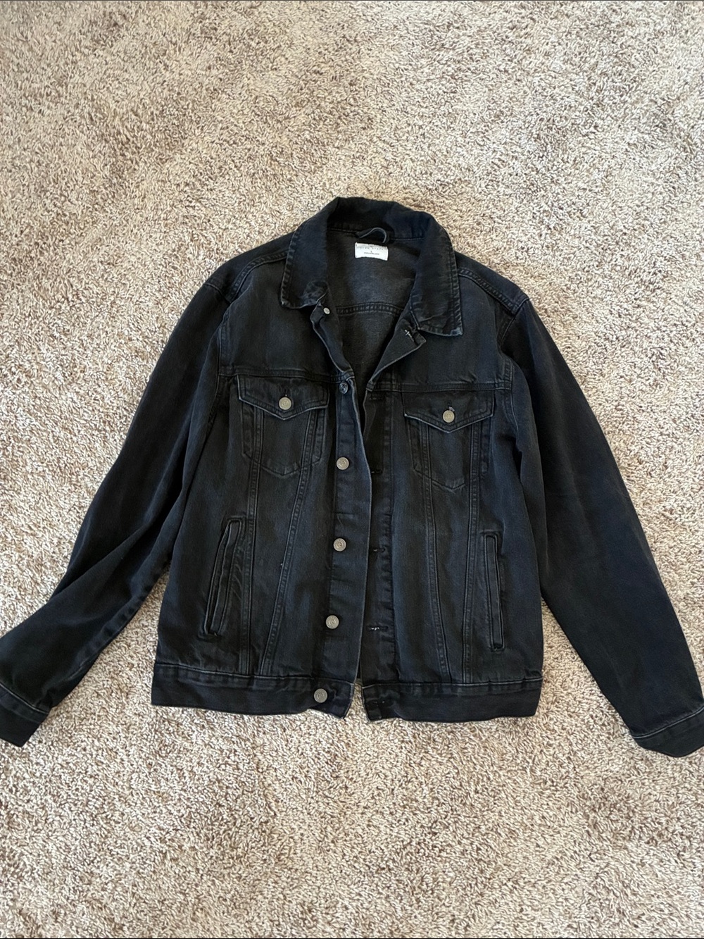 True Craft Men's Black Denim Jacket - Casual Trucker